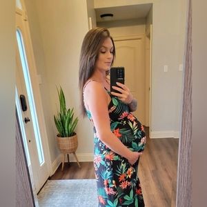 STRETCHY MATERNITY MIDI DRESS